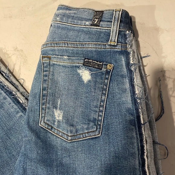 7 For All Mankind Denim - NWOT 7FAM TWO-TONED SKINNIES WITH SIDE FRAYING!!